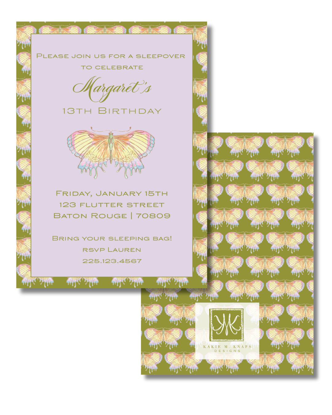 Butterfly Invitation- Digital Download