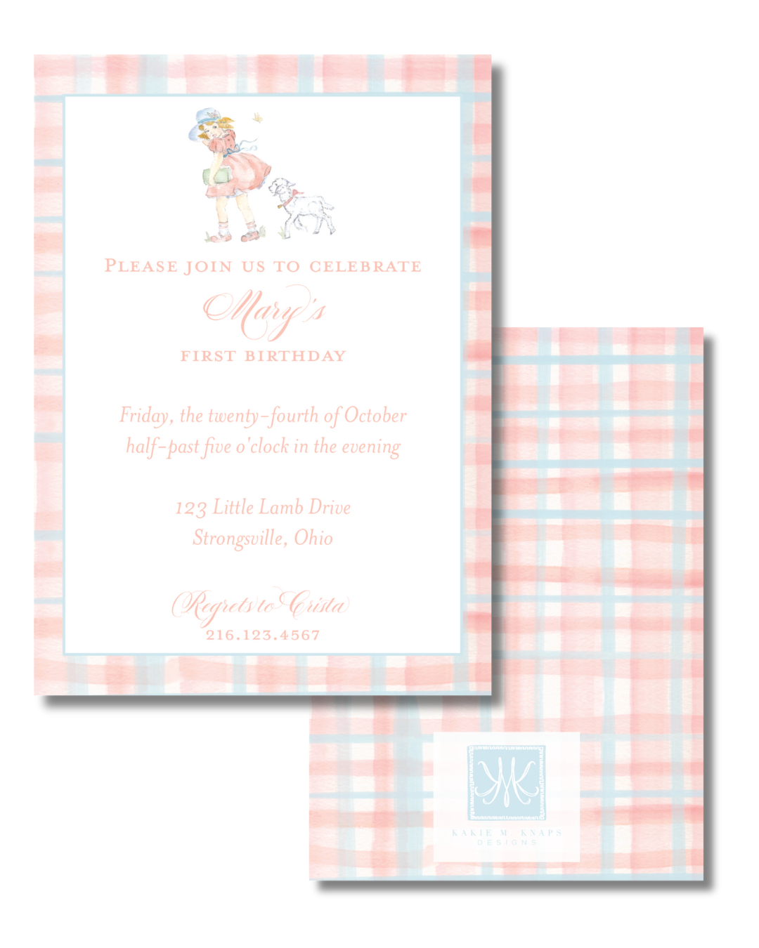 Lamb Baby Shower Invitation Digital Download