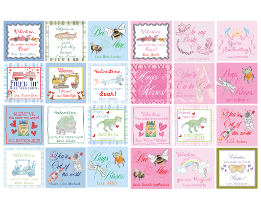 Children's Watercolor Valentines (Stickers or Tags) Arrive AFTER Valentine’s Day