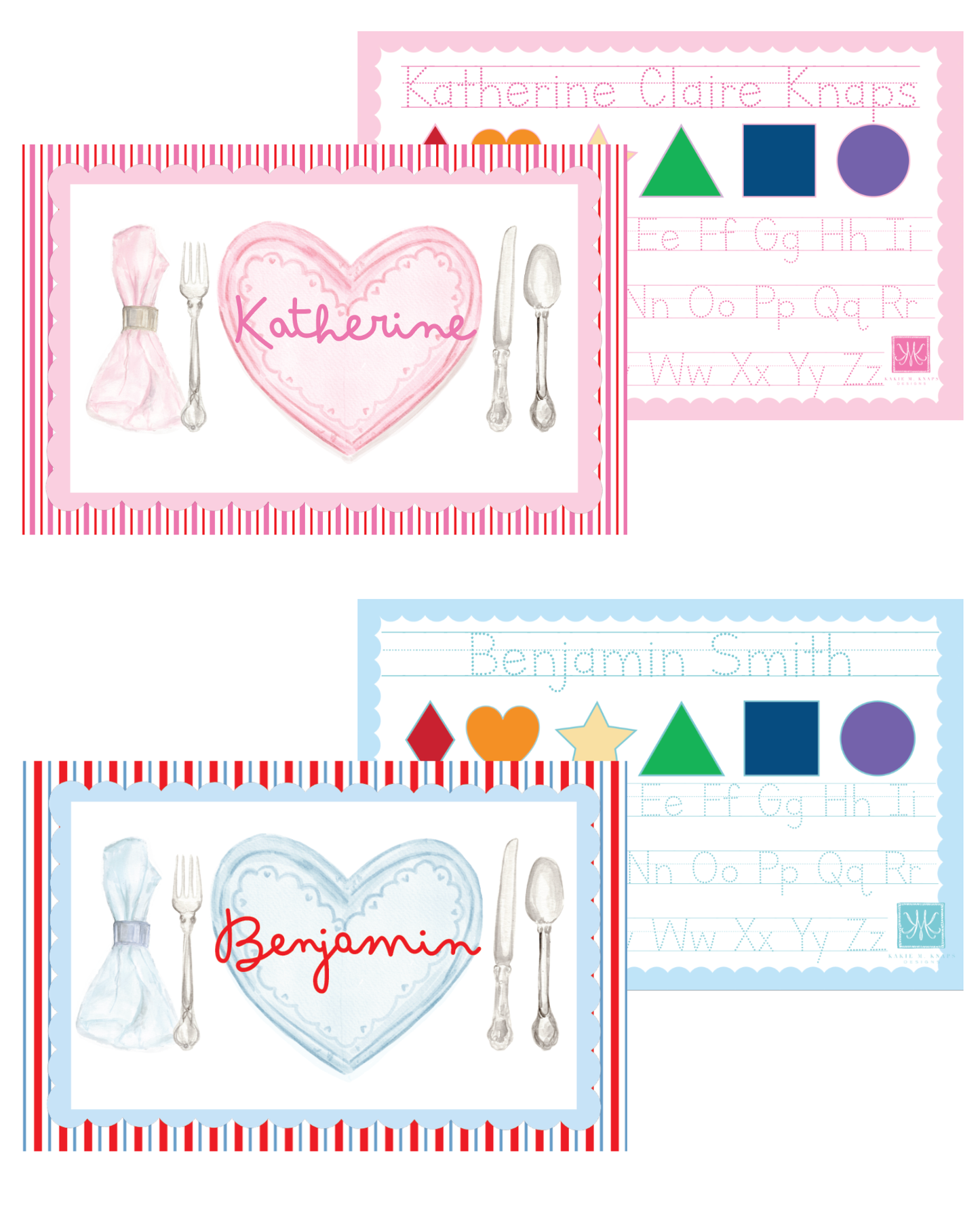 Two Sided Laminated Placemat- Valentines