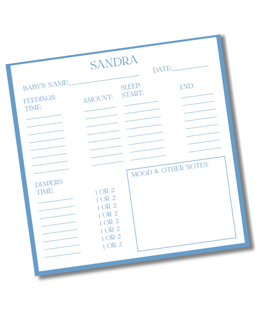 Newborn Baby Log Notepad