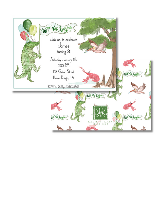 Two Da Bayou Invitation- Digital Download