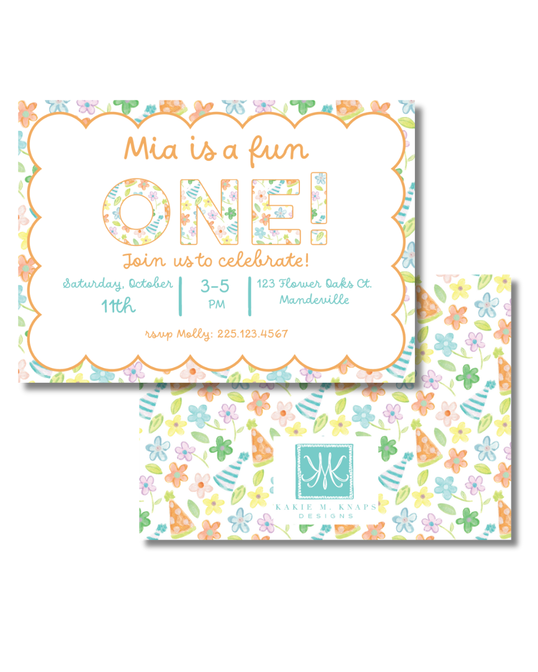 A Fun One Invitation- Digital Download