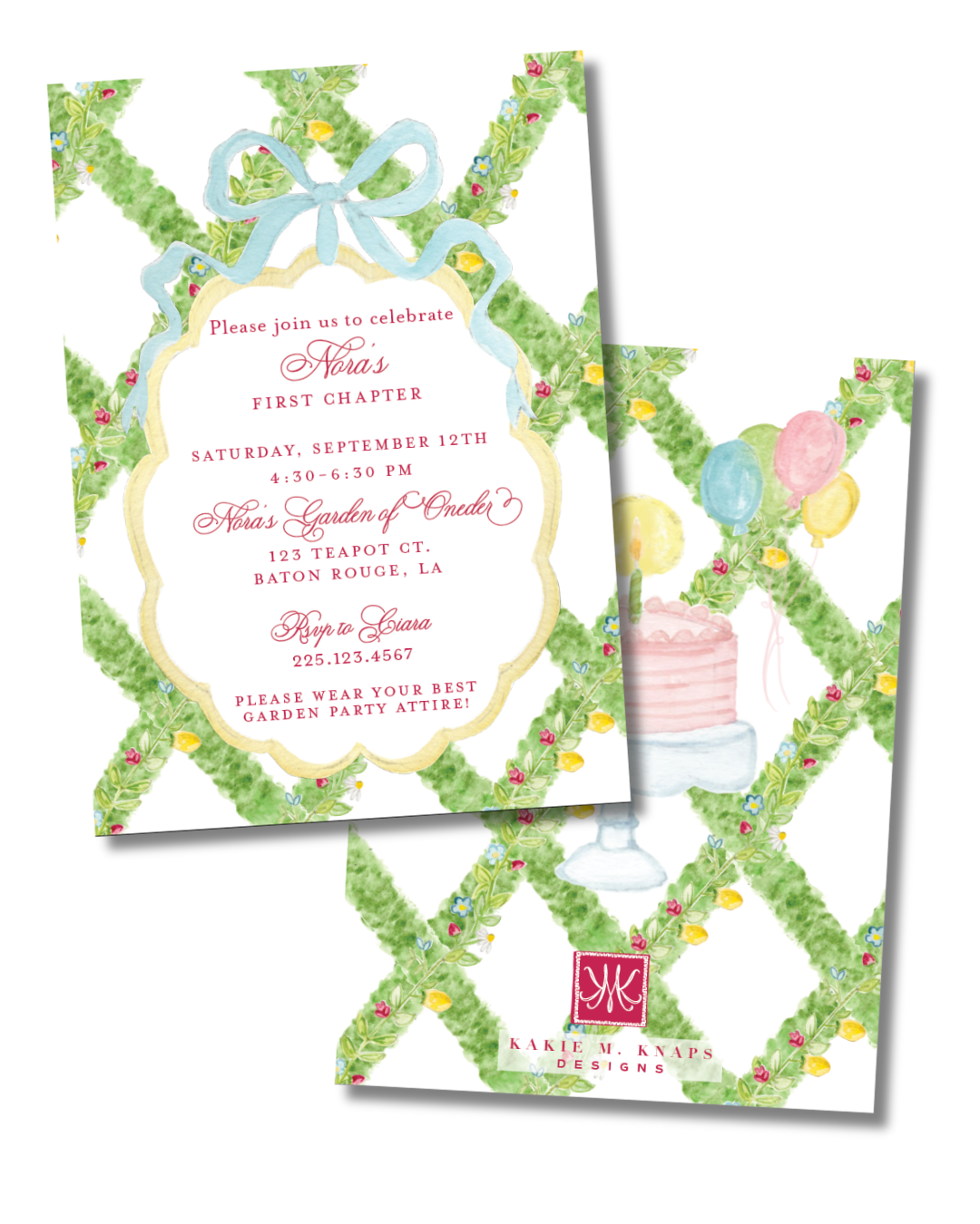 English Garden Birthday Invitation Digital Download