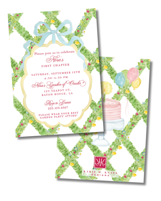 English Garden Birthday Invitation Digital Download