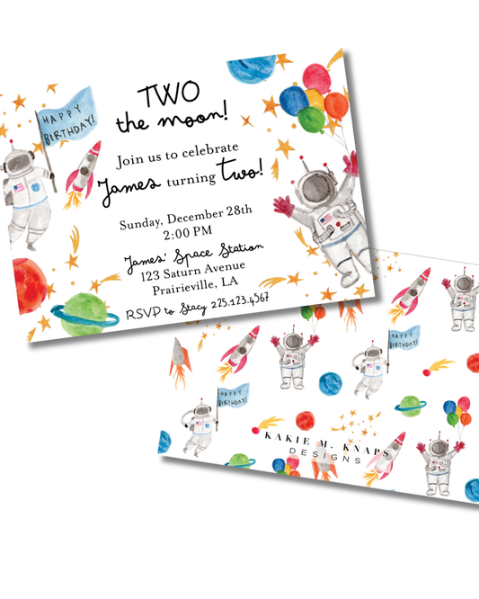 Outer Space Invitation Digital Download