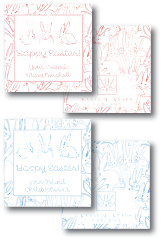 Children's Abstract Bunny Watercolor Easter Favor Tags (Stickers or Tags)