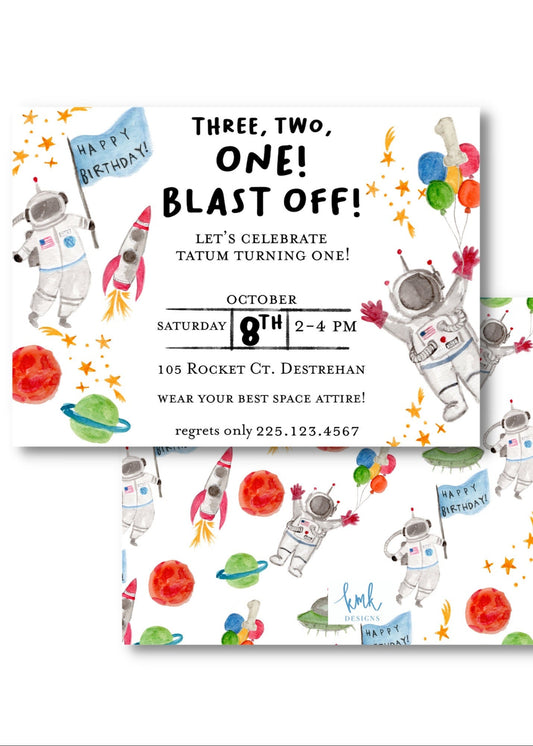Outer Space Invitation Digital Download