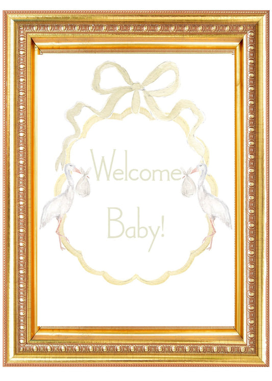 Welcome Baby, Baby Shower Sign Keepsake- Gender Neutral- Printable Digital Download