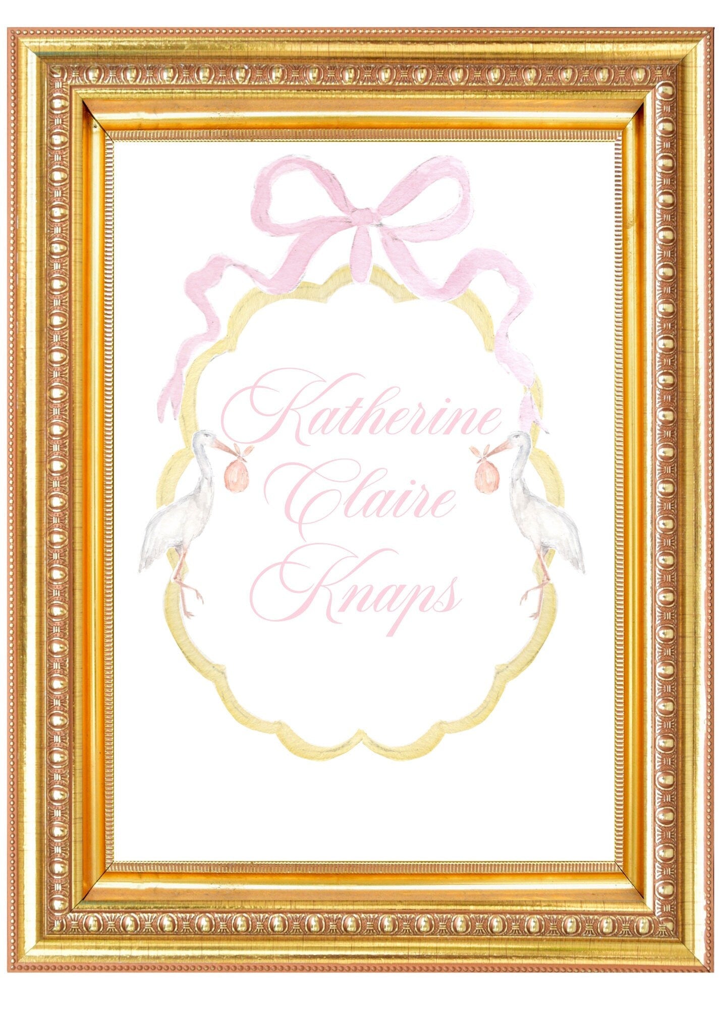 Personalized Baby Shower Sign Keepsake/ Art Print - Pink- Printable Digital Download