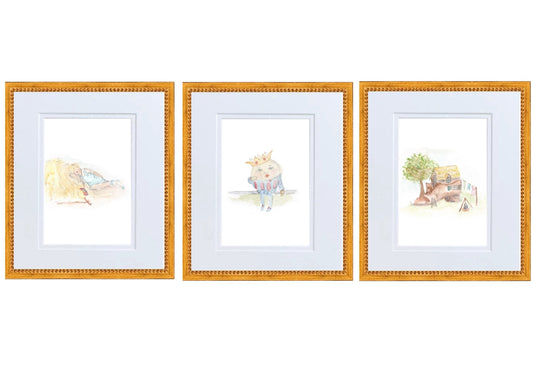Humpty Dumpty Hand Painted Watercolor Print with Mat