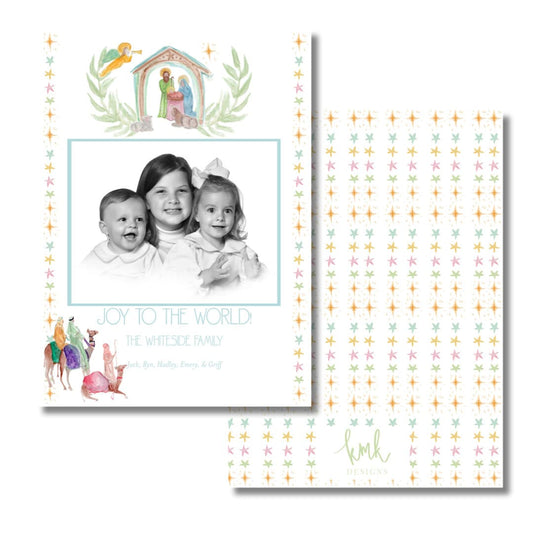 Hand Painted Christmas Card- Nativity Vertical