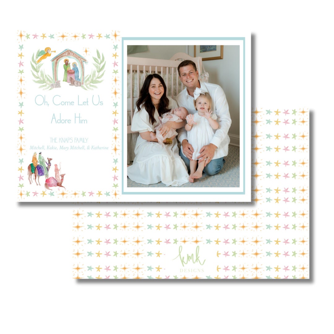 Hand Painted Christmas Card- Nativity Horizontal
