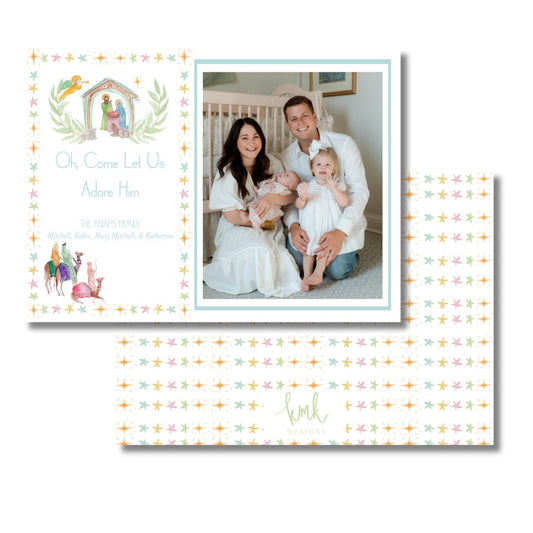 Hand Painted Christmas Card- Nativity Horizontal