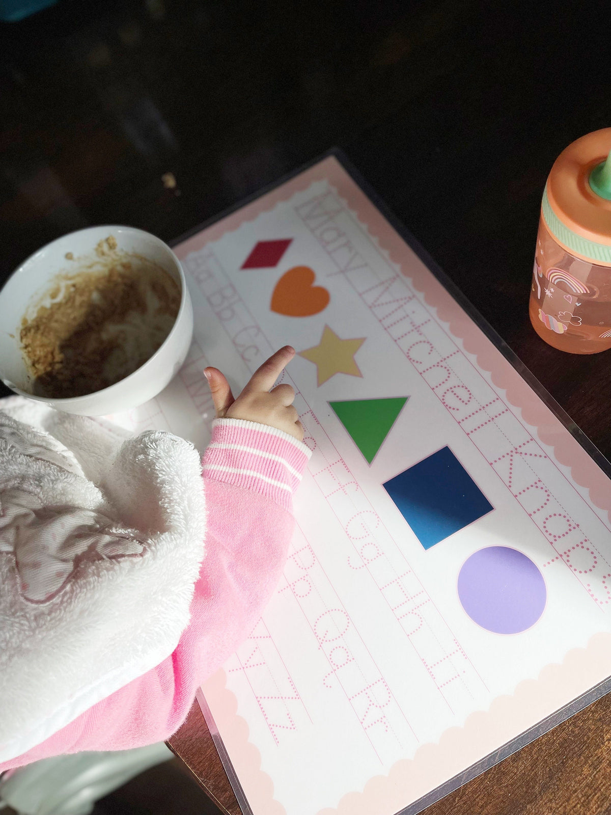 Two Sided Laminated Placemat- Back to School Edition- Handwriting Practice