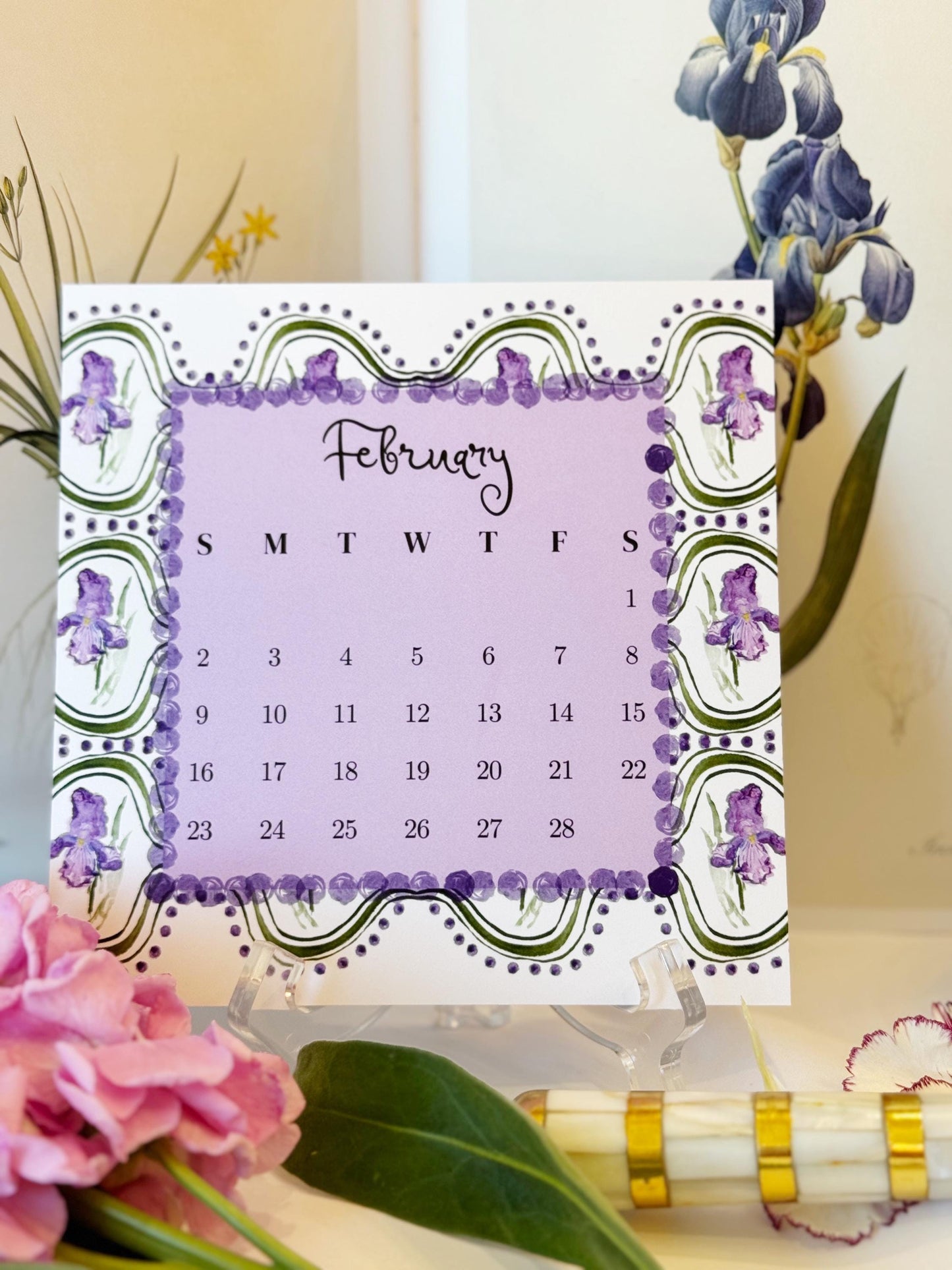 2025 Desktop Calendar- Birth Flowers