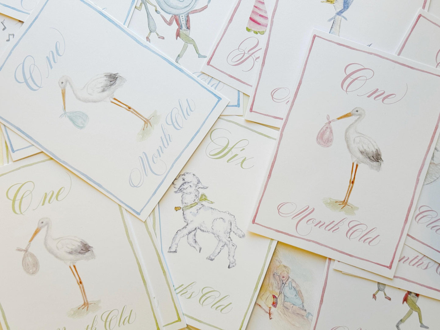 Nursery Rhyme Milestone Cards- Pink, Blue or Green