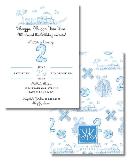 Toile Train Invitation Digital Download