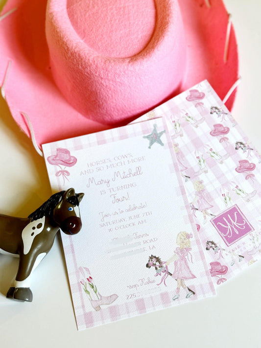 Cowgirl Birthday Invitation Digital Download