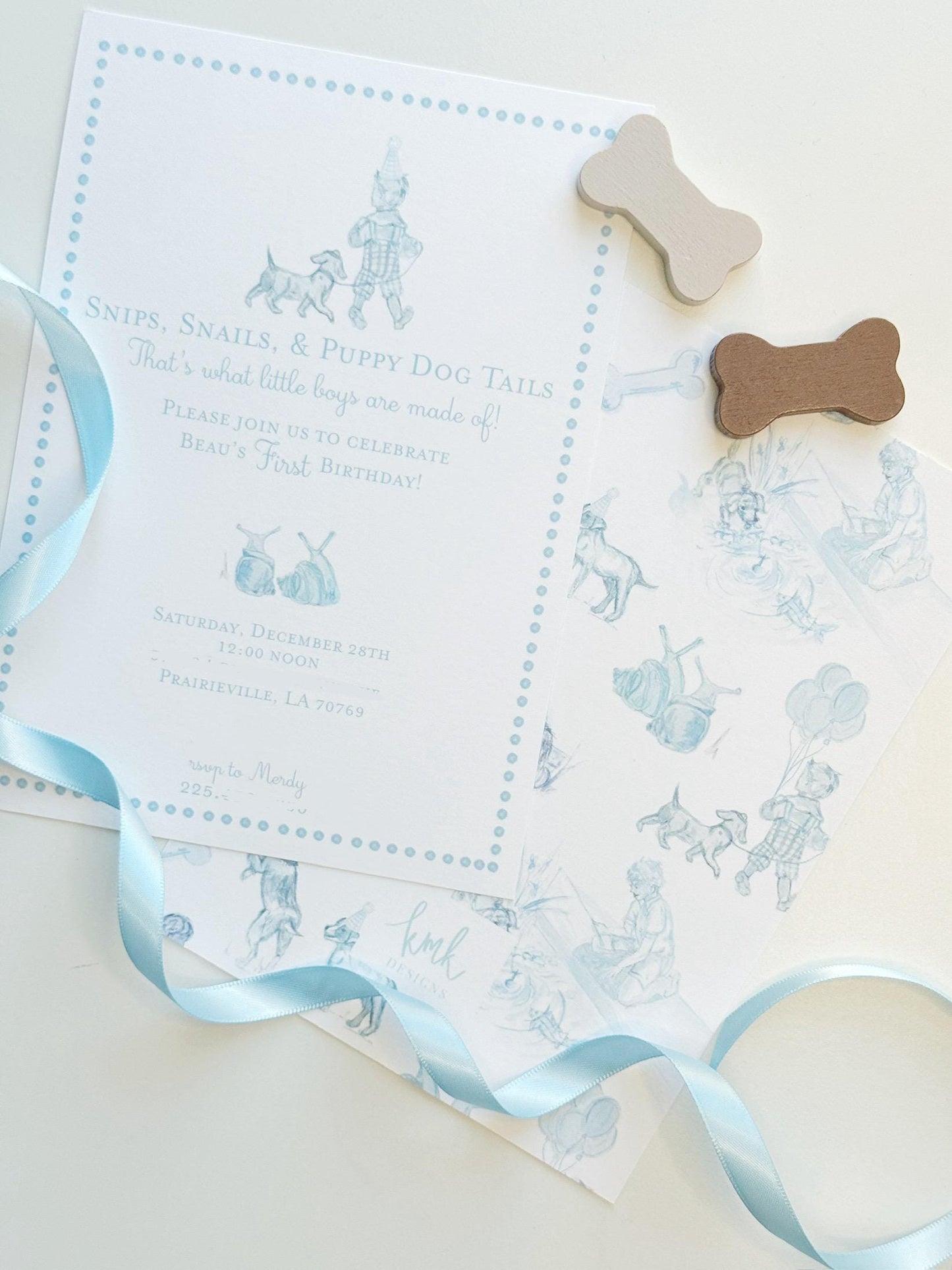 Snips, Snails, and Puppy Dog Tails Birthday Invitation Digital Download