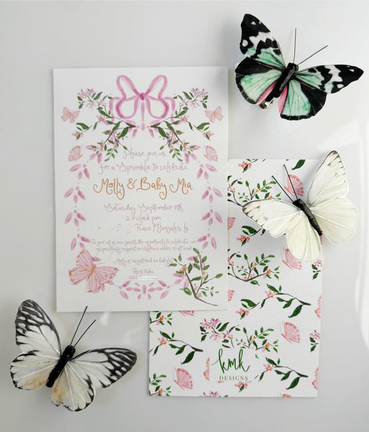 Butterfly Shower Invitation Digital Download