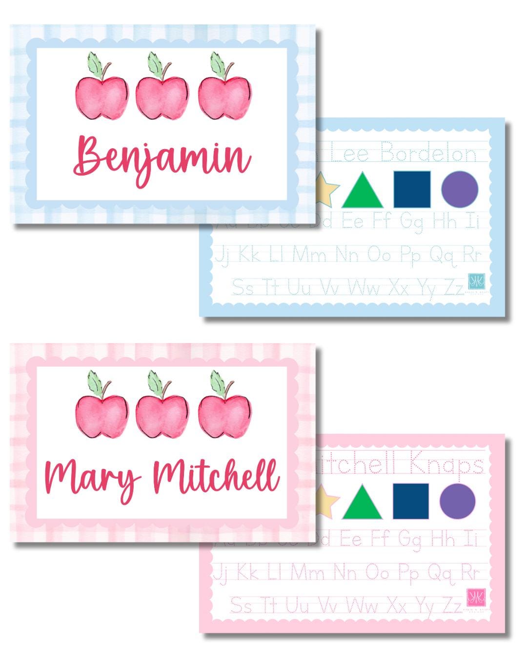 Two Sided Laminated Placemat- Back to School Edition- Handwriting Practice