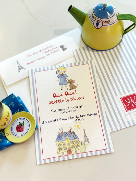 Madeline-Inspired Birthday Invitation – Hand-Painted Digital File – Personalized Party Invitation