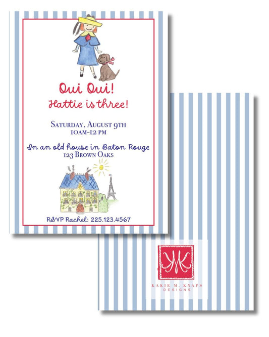 Madeline-Inspired Birthday Invitation – Hand-Painted Digital File – Personalized Party Invitation