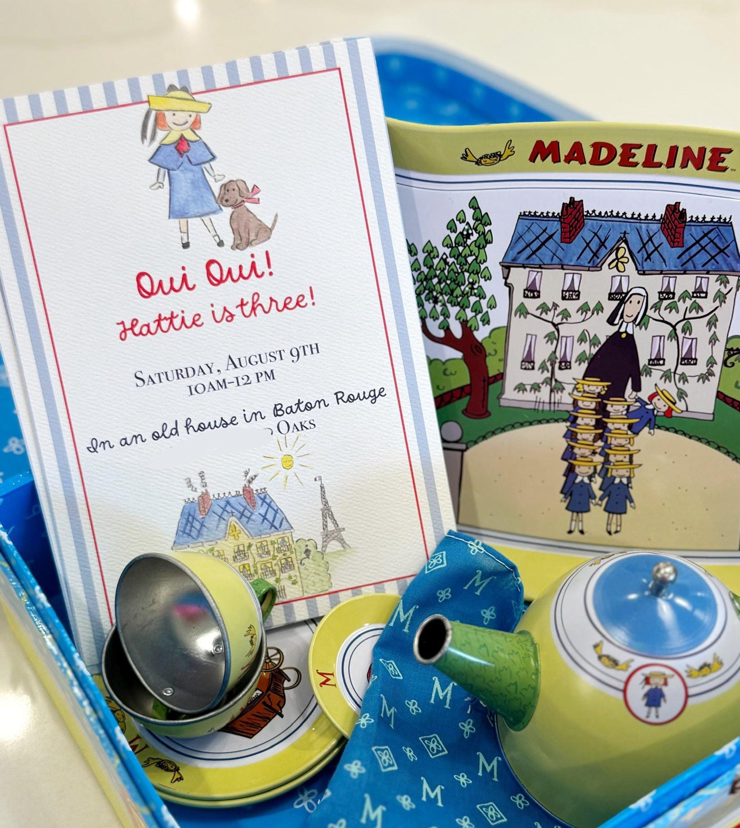 Madeline-Inspired Birthday Invitation – Hand-Painted Digital File – Personalized Party Invitation