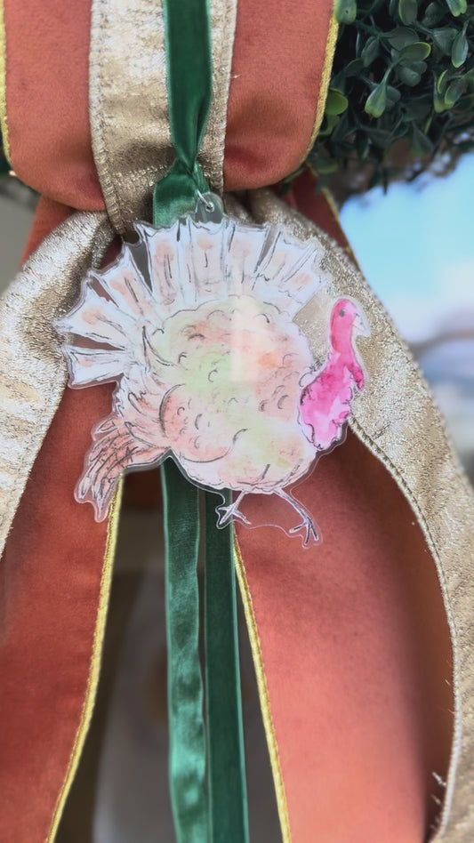 Turkey Acrylic Wreath Charm
